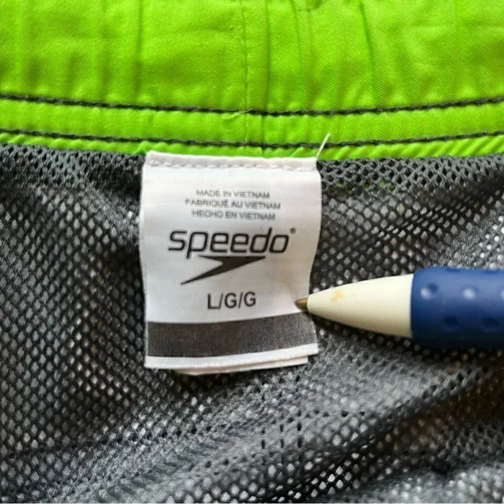 Speedo Men's Swim Trunks Mesh Lining Gray/Lime Green Size Large - Picture 3 of 8